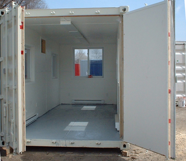 Open container door to living quarter